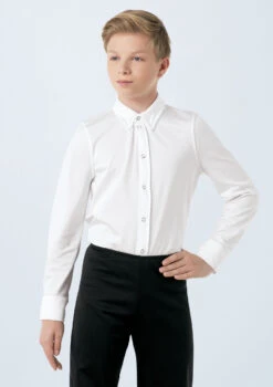Weissman Collar Button Down Shirt -Dance Clothing Store 10760 white 3994 200922154337 55576.1678886728