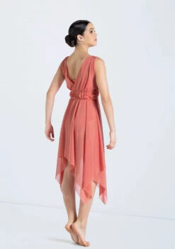 Weissman Mesh Handkerchief Hem Dress -Dance Clothing Store 14292 sienna 2052 33785.1698816780
