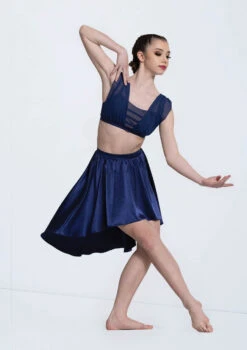 Weissman Draped Mesh Bra Top 7 Weissman Draped Mesh Bra Top -Dance Clothing Store 14297 navy 3020 25567.1698713206