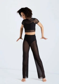 Weissman Power Mesh Wide Leg Pants -Dance Clothing Store 14428 black 14430 black 719 96900.1692402481