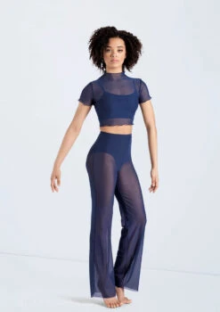 Weissman Power Mesh Wide Leg Pants -Dance Clothing Store 14428 navy 14430 navy 847 95300.1698817156