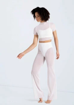 Weissman Power Mesh Wide Leg Pants -Dance Clothing Store 14428 white 14430 white 194 66414.1692402480