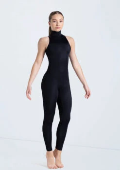Weissman Mock Neck Sleeveless Unitard 11 Weissman Mock Neck Sleeveless Unitard -Dance Clothing Store 14497 black 0119 20601.1678889720