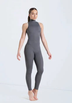 Weissman Mock Neck Sleeveless Unitard 9 Weissman Mock Neck Sleeveless Unitard -Dance Clothing Store 14497 gray 0259 69437.1678889720