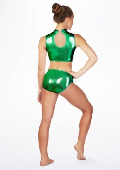 Alegra Girls Metallic Maris Dance Crop Top -Dance Clothing Store ADALIE MAIN MGR 36618.1688166931