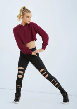 Weissman Long Sleeve Cropped Hoodie 9 Weissman Long Sleeve Cropped Hoodie -Dance Clothing Store AH10417 blackcherry MT10411 black 021 06924.1698450091