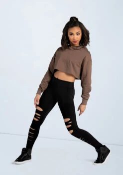 Weissman Long Sleeve Cropped Hoodie 7 Weissman Long Sleeve Cropped Hoodie -Dance Clothing Store AH10417 mocha MT10411 black 2751 20309.1678890513