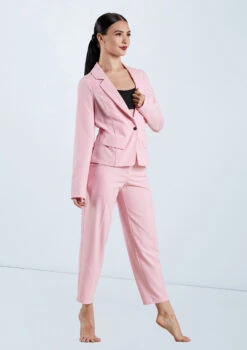 Weissman Woven Suit Blazer 8 Weissman Woven Suit Blazer -Dance Clothing Store AH11502 Pink 12784.1678890550