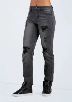 Weissman Slashed Boyfriend Jeans -Dance Clothing Store AH11504 blackdenim 6205 75684.1678890550