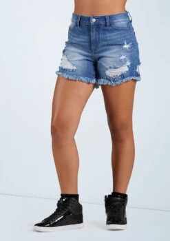 Weissman Slashed Jean Shorts -Dance Clothing Store AH11505 mediumwash 166372 1057 T 54891.1698450134