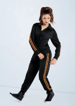 Weissman Stripe Sleeve Track Jacket 12 Weissman Stripe Sleeve Track Jacket -Dance Clothing Store AH9280 blackember AH9281 blackember 983 57238.1678890724