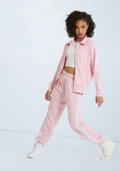 Weissman Stripe Sleeve Track Jacket 10 Weissman Stripe Sleeve Track Jacket -Dance Clothing Store AH9280 pink AH9281 pink 011 15128.1678890724