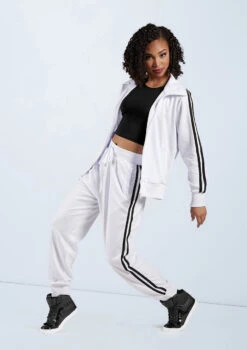 Weissman Stripe Sleeve Track Jacket 11 Weissman Stripe Sleeve Track Jacket -Dance Clothing Store AH9280 white AH9281 white 2699 54449.1678890723