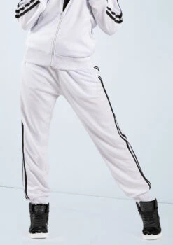 Weissman Side Stripe Track Pants 10 Weissman Side Stripe Track Pants -Dance Clothing Store AH9281 white 2705 83719.1678890728