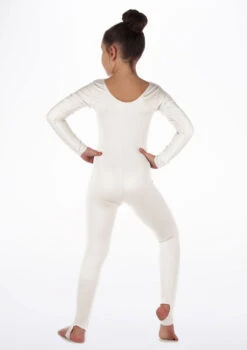Alegra Girls Shiny Blaine Catsuit -Dance Clothing Store ALC5290 MAIN WHT 70230.1675211017