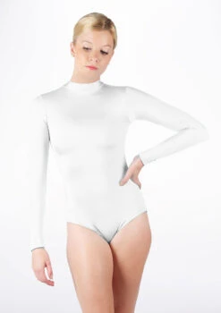 Alegra Shiny Ashlyn Leotard -Dance Clothing Store ALL0211 MAIN WHT 08590.1678873127
