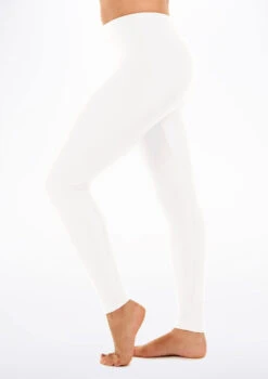 Alegra Shiny Footless Leggings -Dance Clothing Store ALP0204 MAIN WHT 13698.1678874987