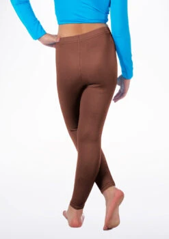Alegra Girls Shiny Footless Leggings -Dance Clothing Store ALP5204 BACKM BRN 14279.1678875180