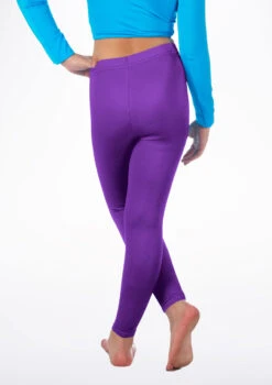 Alegra Girls Shiny Footless Leggings -Dance Clothing Store ALP5204 BACKM PUR 00248.1678875192