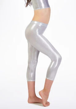 Alegra Girls Metallic Crop Leggings -Dance Clothing Store ALP5206 MAIN MSL 04679.1678876110