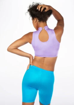 Alegra Girls Shiny Maris Dance Crop Top -Dance Clothing Store ALS0264S MAIN AME 21688.1678878300