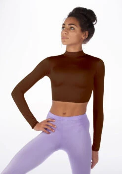 Alegra Shiny Raya Dance Top -Dance Clothing Store ALS0267S MAIN BRN 08103.1678878211