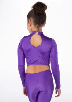 Alegra Girls Shiny Raya Dance Top -Dance Clothing Store ALS5267 MAIN PUR 32224.1678878576