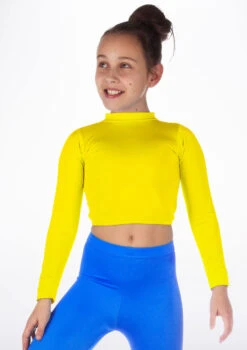 Alegra Girls Shiny Raya Dance Top -Dance Clothing Store ALS5267 MAIN YEL 03883.1678878576