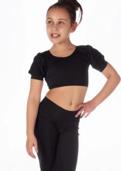 Alegra Girls Shiny Patsy Dance Top -Dance Clothing Store ALS5274 MAINT BLK T 77729.1678878612