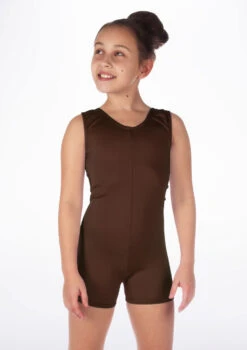 Alegra Girls Shiny Hotpant Unitard -Dance Clothing Store ALU5235 MAIN BRN 23208.1678879783