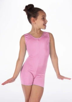 Alegra Girls Shiny Hotpant Unitard -Dance Clothing Store ALU5235 MAIN PNK 84251.1678879783