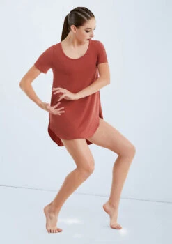 Weissman Oversized Favorite Tee Dress 20 Weissman Oversized Favorite Tee Dress -Dance Clothing Store D10565 paprika 432 69488.1678890769