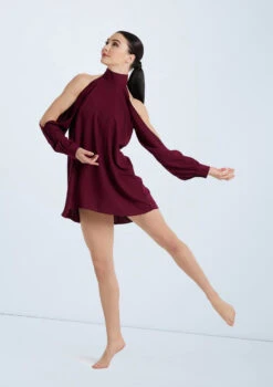 Weissman Open Sleeve Overdress -Dance Clothing Store D10759 blackcherry 107915 97035.1698840460