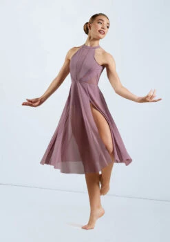 Weissman High Neck Halter Dress -Dance Clothing Store D11656 frenchmauve 161311 64195.1698840460