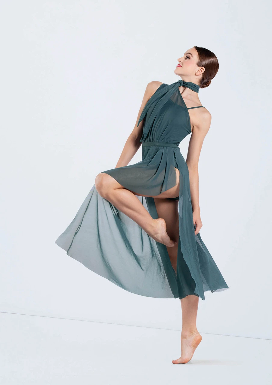 Weissman One Shoulder Tied Neck Dress 1 Weissman One Shoulder Tied Neck Dress