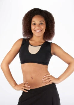 Dincwear Mesh Insert Crop Top -Dance Clothing Store DNDWJ003 MAIN FLS 14528.1678927521