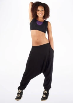 Dincwear Mesh Insert Crop Top -Dance Clothing Store DNDWJ003 MAIN PUR T 68819.1698806131