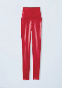 Weissman High Waist Metallic Leggings -Dance Clothing Store ML9062 red OffFigure 0998 20931.1678891101