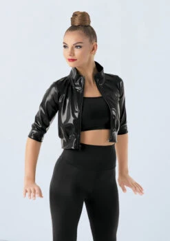 Weissman Cropped Metallic Jacket 15 Weissman Cropped Metallic Jacket -Dance Clothing Store ML9703 black 1078 30712.1698840495