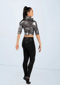 Weissman Cropped Metallic Jacket 10 Weissman Cropped Metallic Jacket -Dance Clothing Store ML9703 gunmetal 9293 69495.1678891105