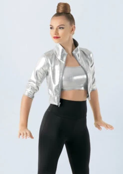 Weissman Cropped Metallic Jacket 13 Weissman Cropped Metallic Jacket -Dance Clothing Store ML9703 silver 1088 43776.1678891105