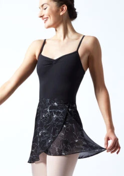 Move Dance Floral Print Wrap Dance Skirt - Black -Dance Clothing Store MOR0406 BLK FRONT 1T 13499.1689636867