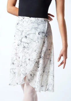 Move Dance Floral Long Wrap Dance Skirt - Ivory -Dance Clothing Store MOR0407 CRM CLOSE UP FRONT 1 16715.1678884695