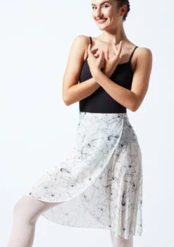 Move Dance Floral Long Wrap Dance Skirt - Ivory -Dance Clothing Store MOR0407 CRM FRONT 1T 06607.1689636867