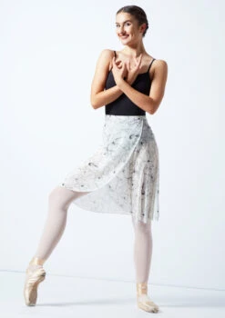 Move Dance Floral Long Wrap Dance Skirt - Ivory