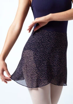 Move Dance Speckled Wrap Dance Skirt - Navy -Dance Clothing Store MOR0408 BLK CLOSE UP FRONT 1 64637.1678884695