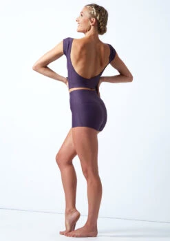 Move Dance Ava Cap Sleeve Crop Top -Dance Clothing Store MOS0831 PUR BACK 1 77466.1678884794