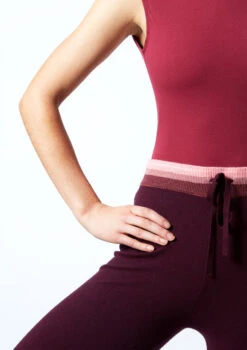 Move Dance Cameo Knit Dance Joggers -Dance Clothing Store MOZ0708 DKPUR CLOSE UP FRONT 1 67343.1678885100