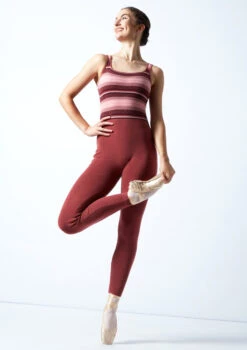 Move Dance Champagne Striped Knit Dance Warm Up Suit -Dance Clothing Store MOZ0713 RASP FRONT 1 22910.1678885110
