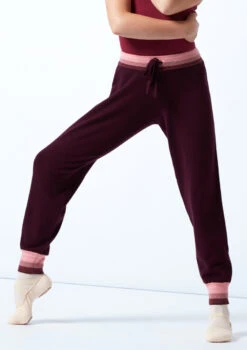 Move Dance Teen Ultra Knit Dance Joggers -Dance Clothing Store MOZ5708 DKPUR FRONT 1T 22551.1696981489